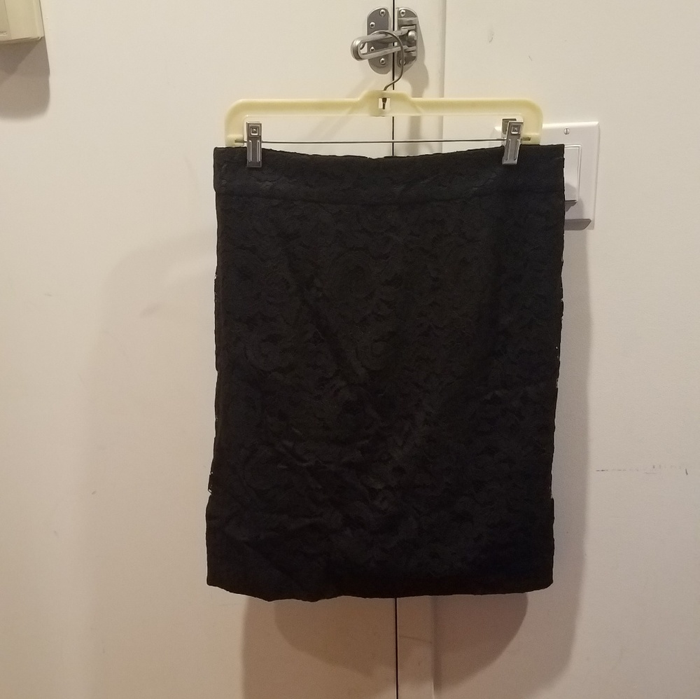 NWOT Banana Republic black lace pencil skirt sz 10
